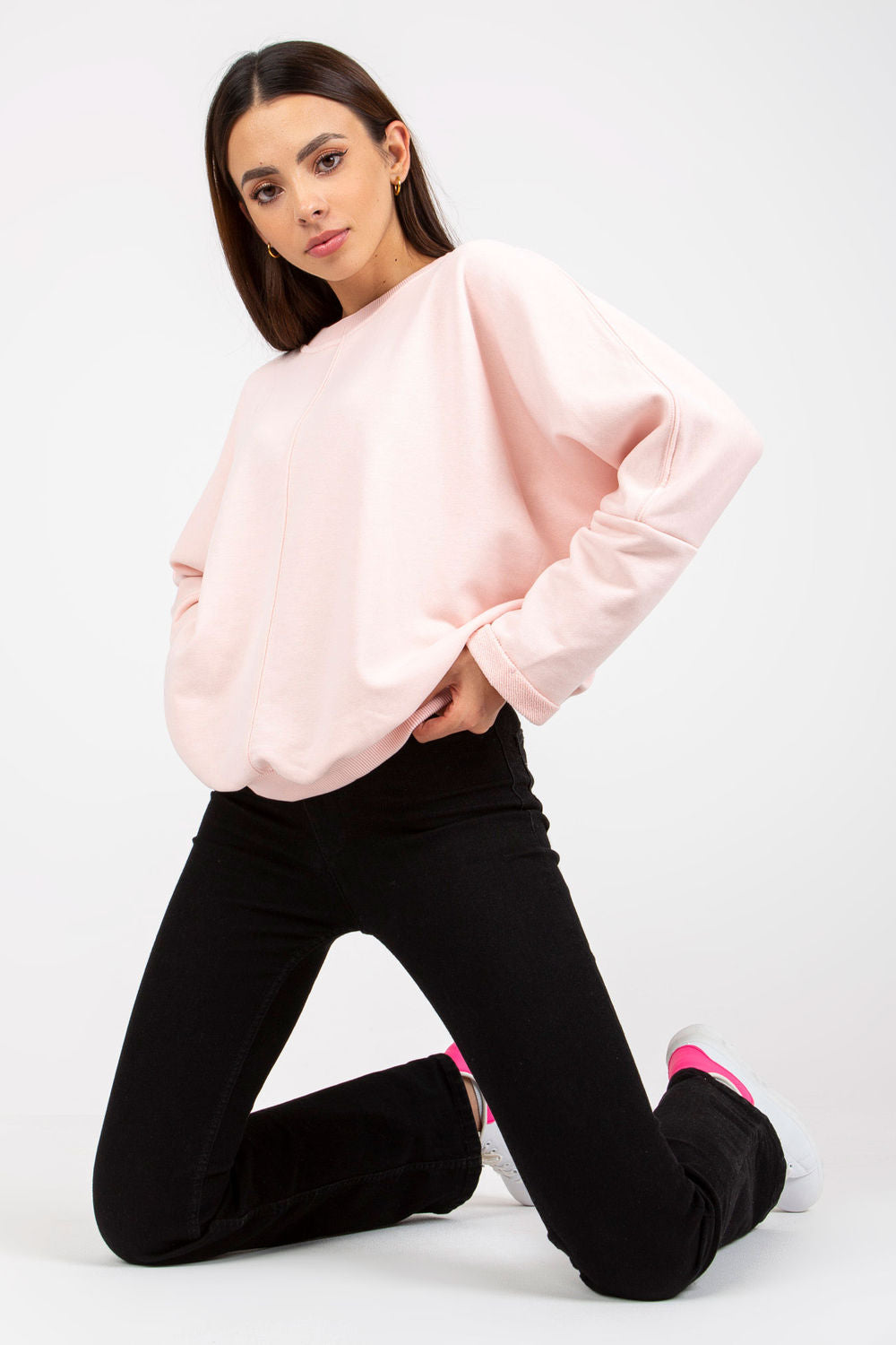 Rue Paris Light Pink Long Sleeve Sweatshirt