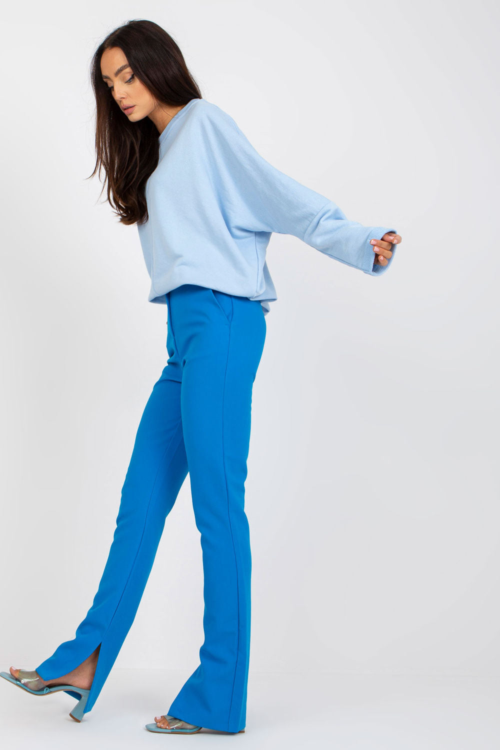 Rue Paris Light Blue Loose Fit Long Sleeve Sweatshirt - view 2