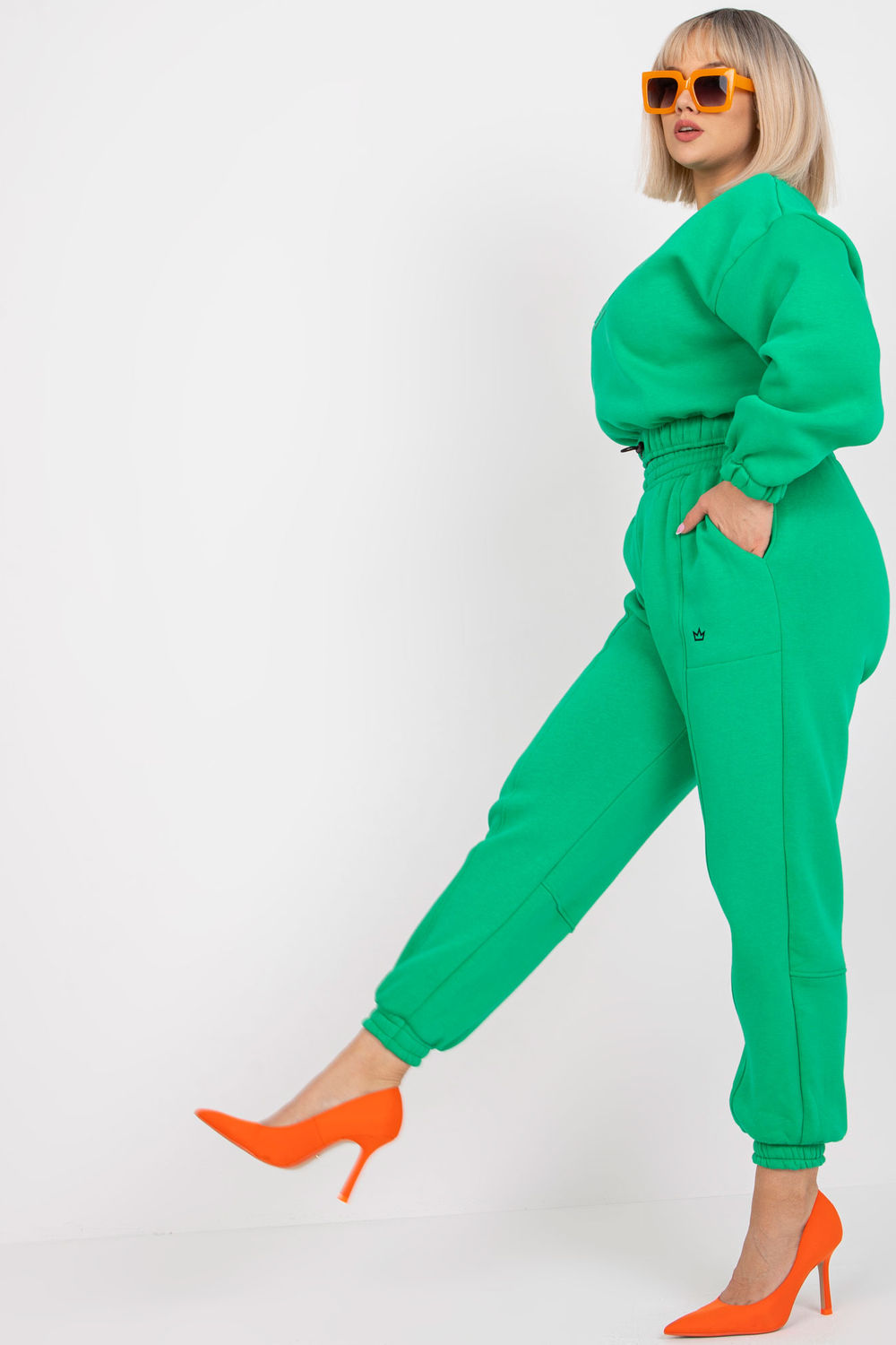Ex Moda Green High Waisted Long Sleeve Co-Ord Set - view 2