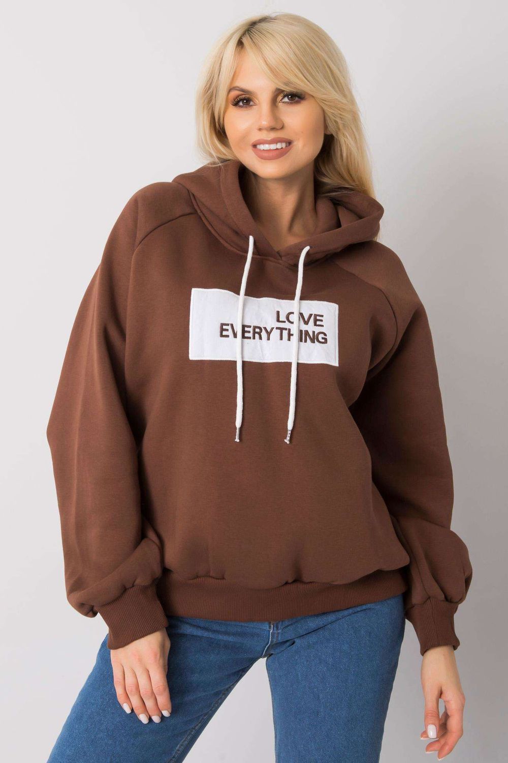 Ex Moda Dark Brown Hooded Long Sleeve Sweatshirt - view 2