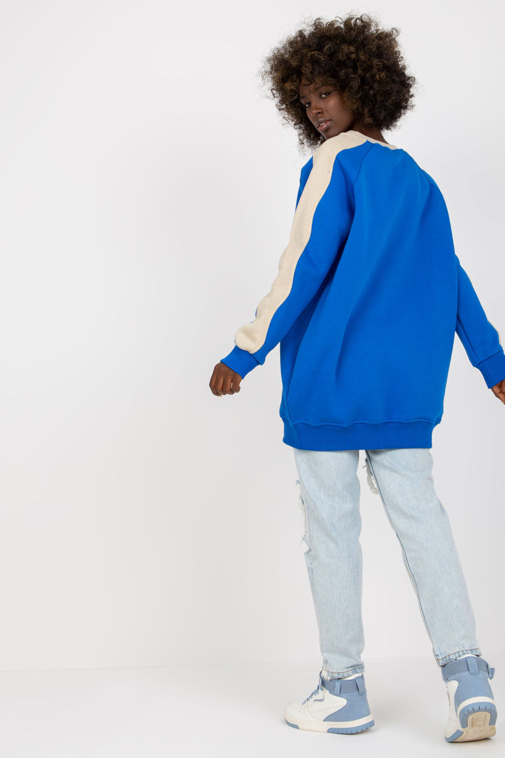 Rue Paris Dark Blue Striped Long Sleeve Sweatshirt - view 3