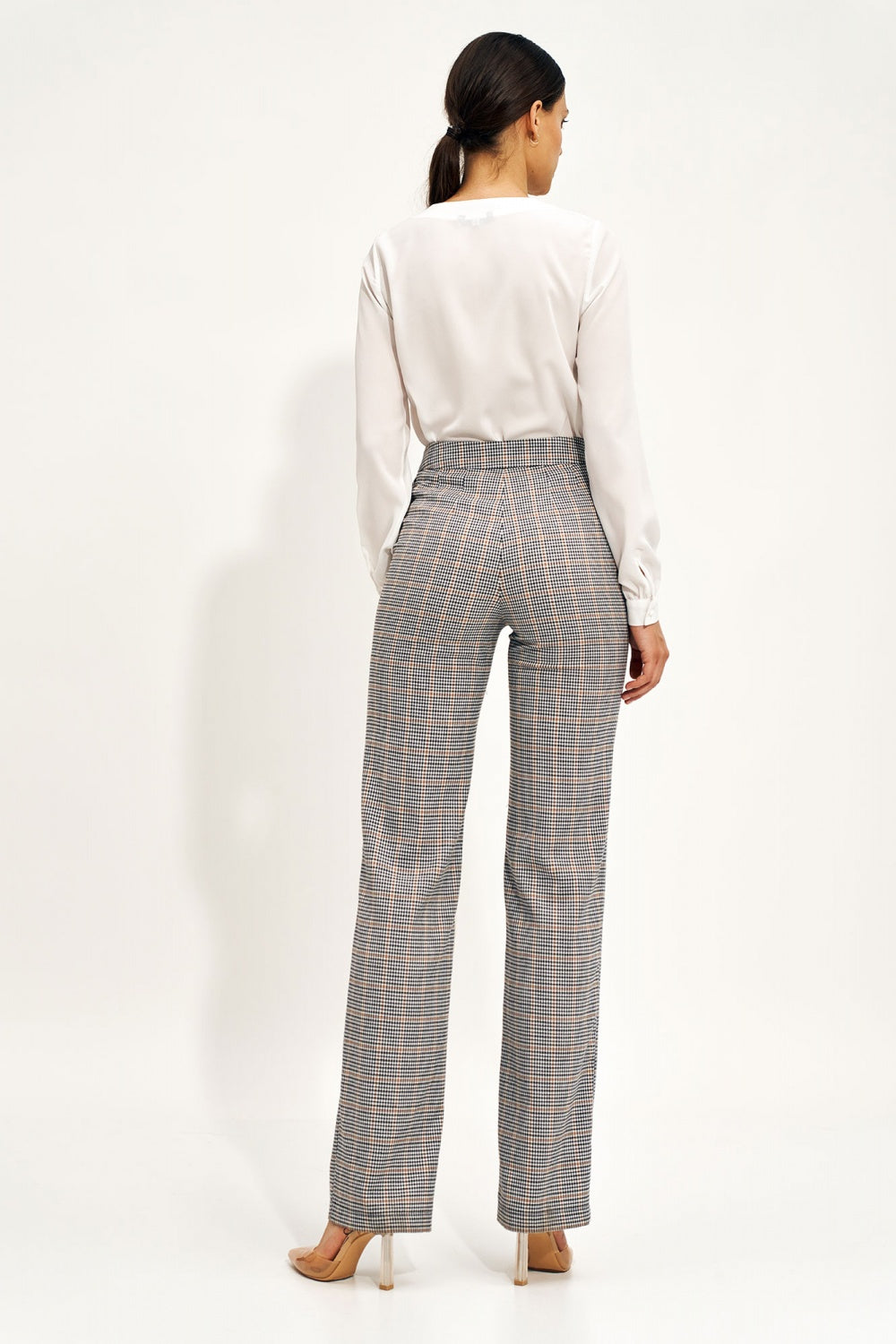 Nife Ecru High Waisted Long Sleeve Top - view 3
