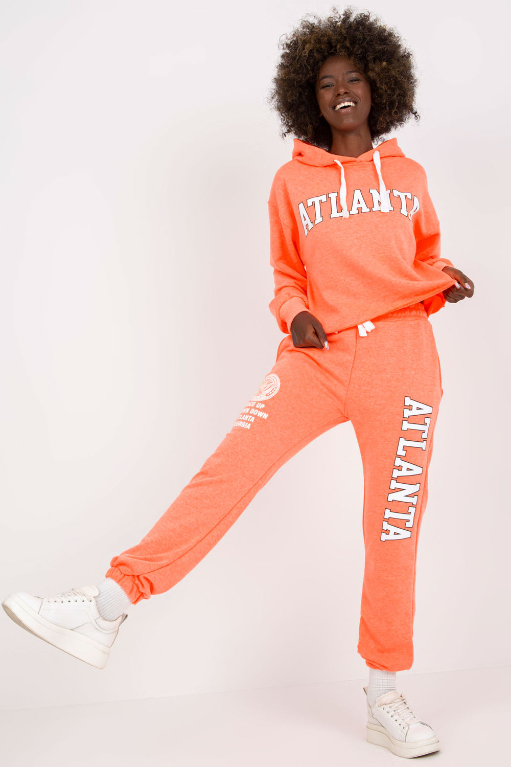 Ex Moda Neon Orange High Waisted Long Sleeve Co-Ord Set