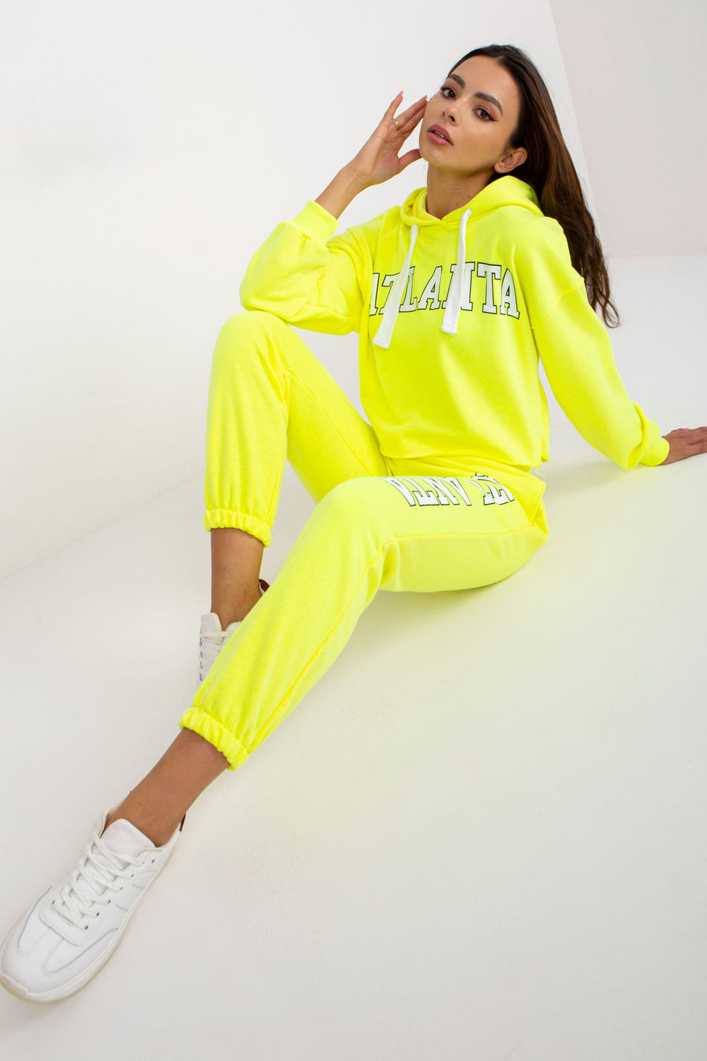 Ex Moda Neon Yellow High Waisted Long Sleeve Co-Ord Set - view 2