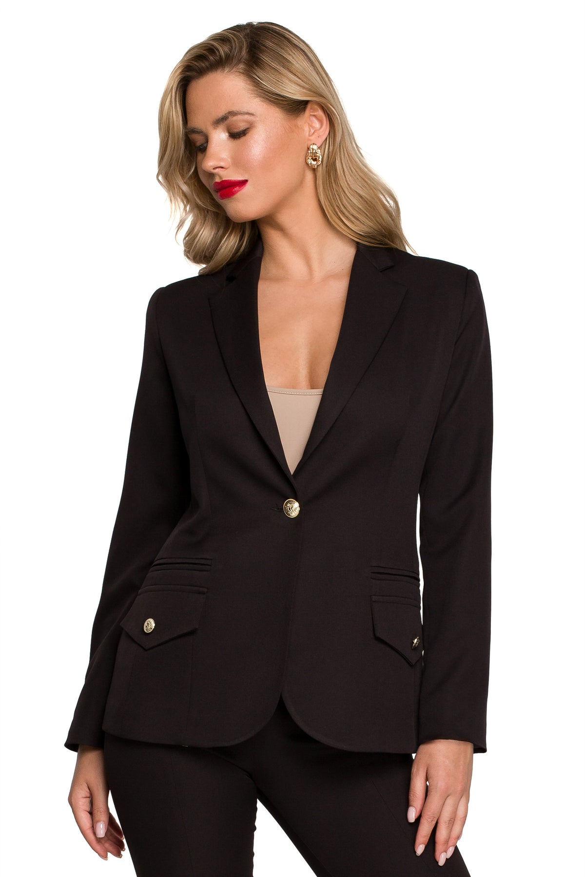 Makover Black Polyester Jacket