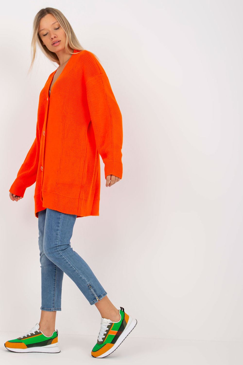 Rue Paris Orange Long Sleeve Cardigan - view 2
