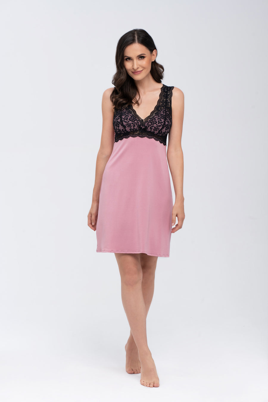 Babella Larisa Pink Lace Sexy Chemise