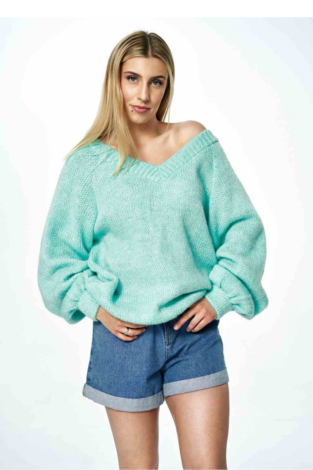 Figl Mint V-Neck Jumper