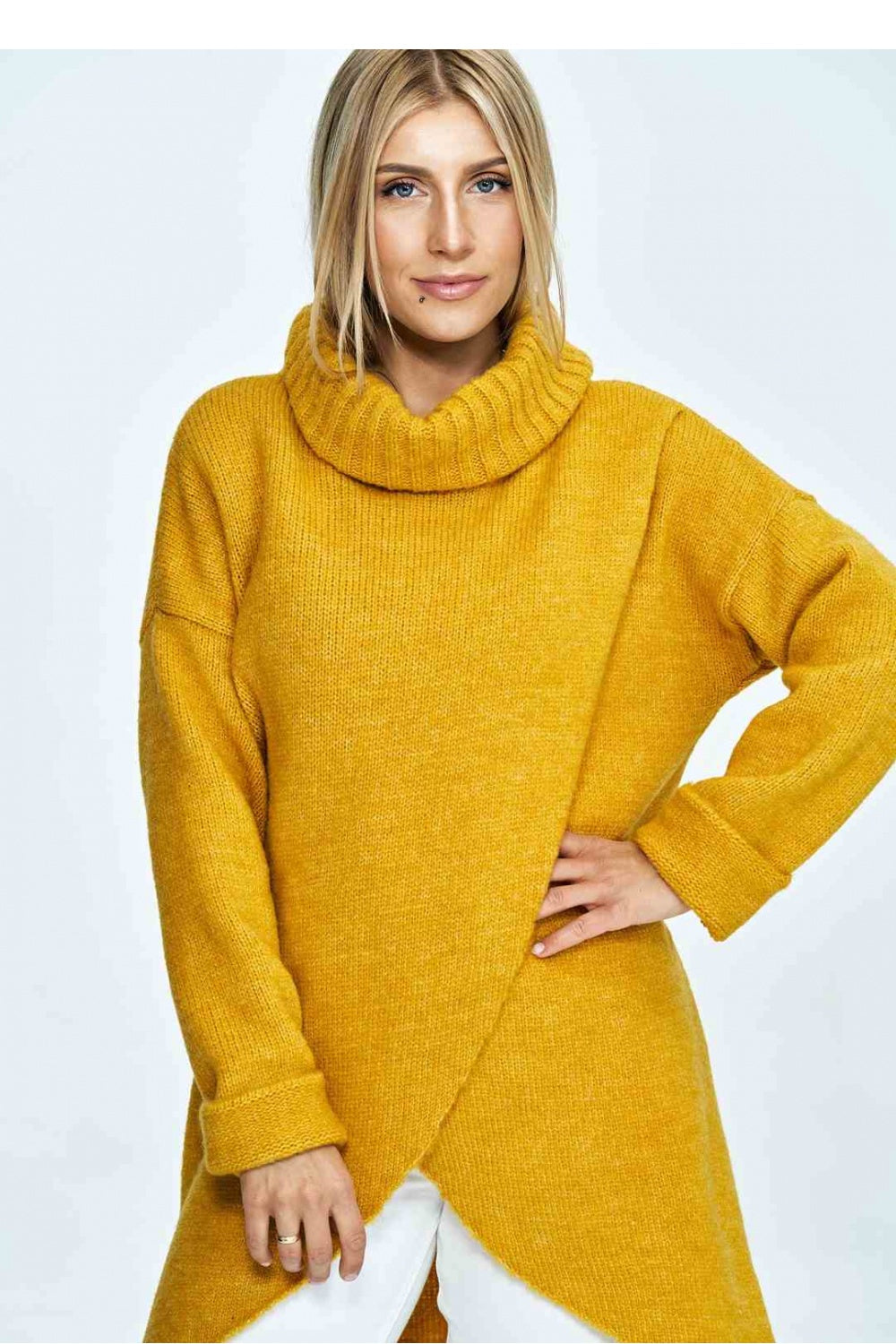 Figl Mustard Roll Neck Jumper