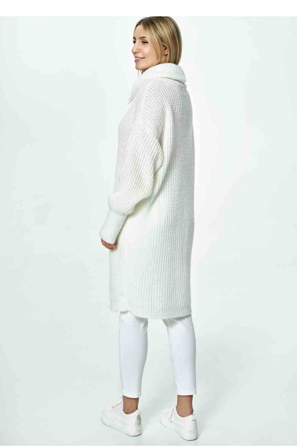Figl Ecru Long Sleeve Longline Jumper - view 3