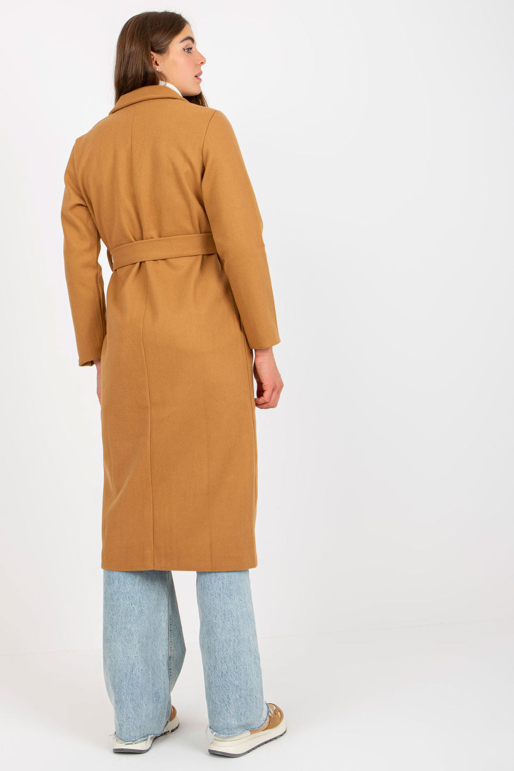 Och Bella Camel Polyester Long Sleeve Coat - view 3