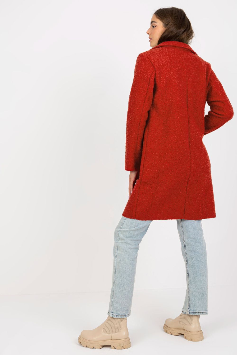 Och Bella Dark Orange Long Sleeve Coat - view 2