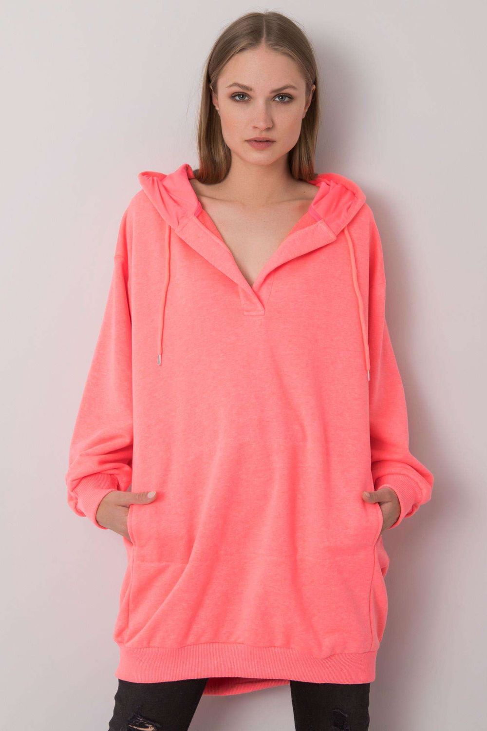 Ex Moda Neon Pink Hooded Sweatshirt