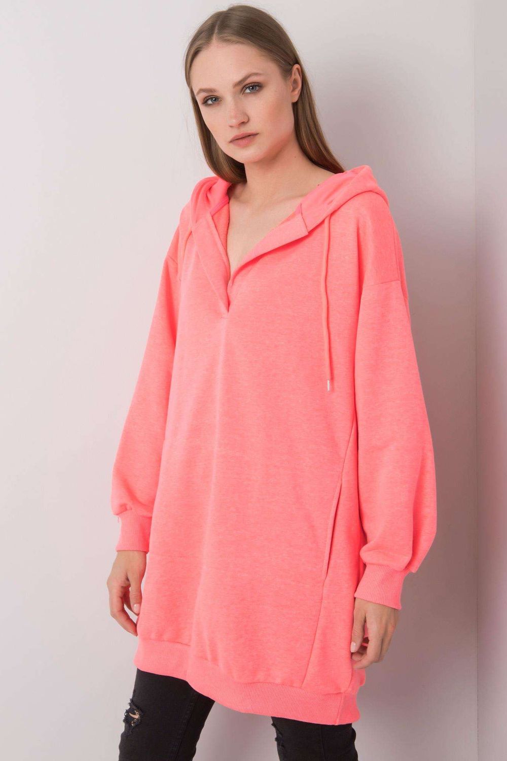 Ex Moda Neon Pink Hooded Sweatshirt - view 2