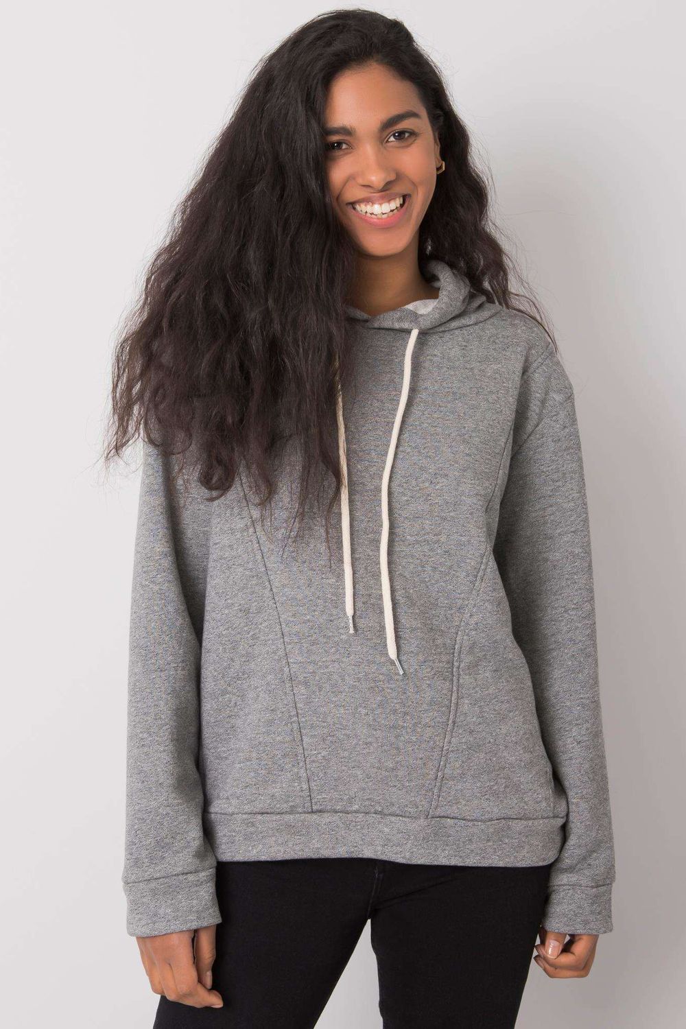 Ex Moda Grey Hooded Long Sleeve Sweatshirt