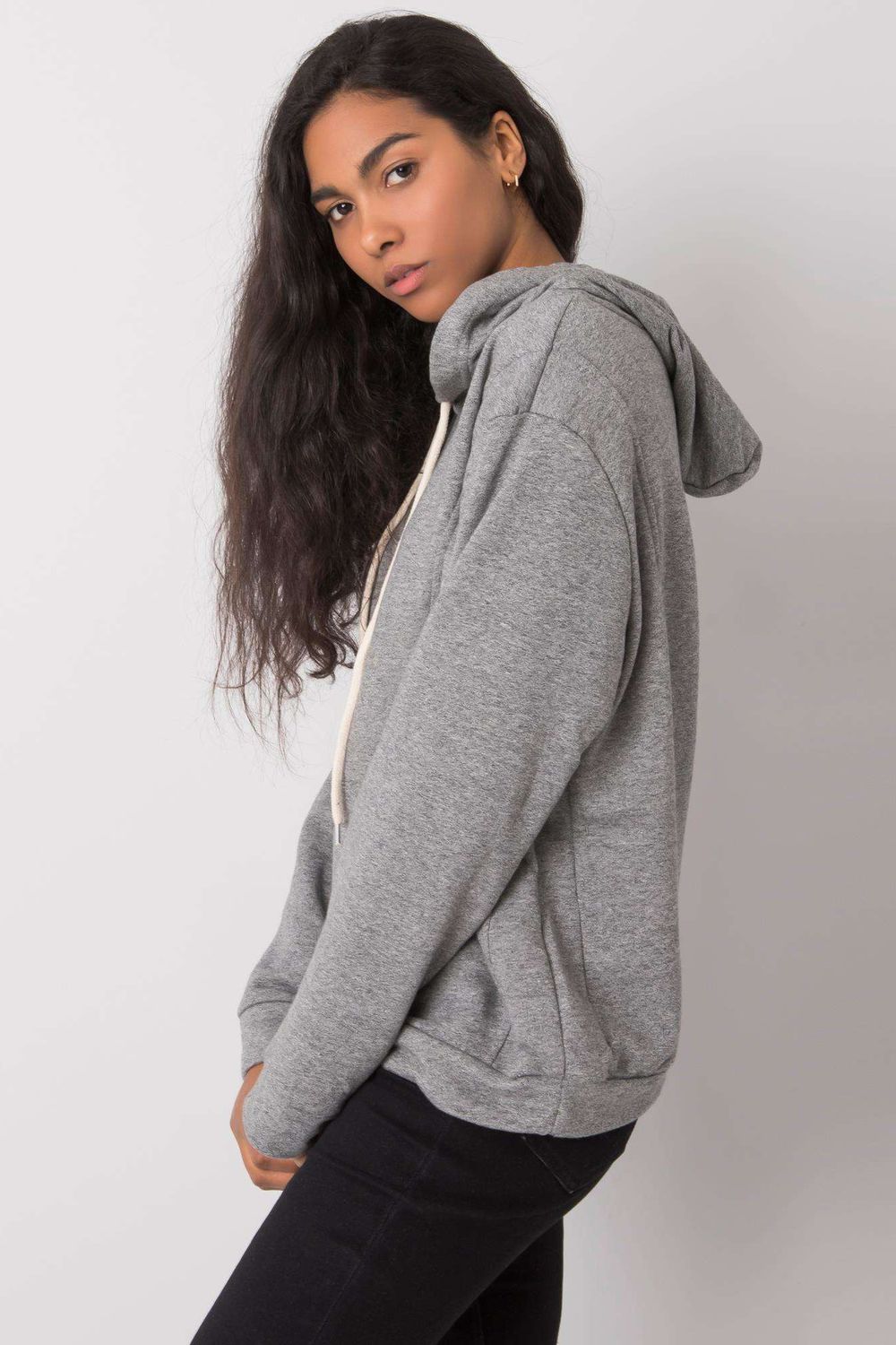 Ex Moda Grey Hooded Long Sleeve Sweatshirt - view 3