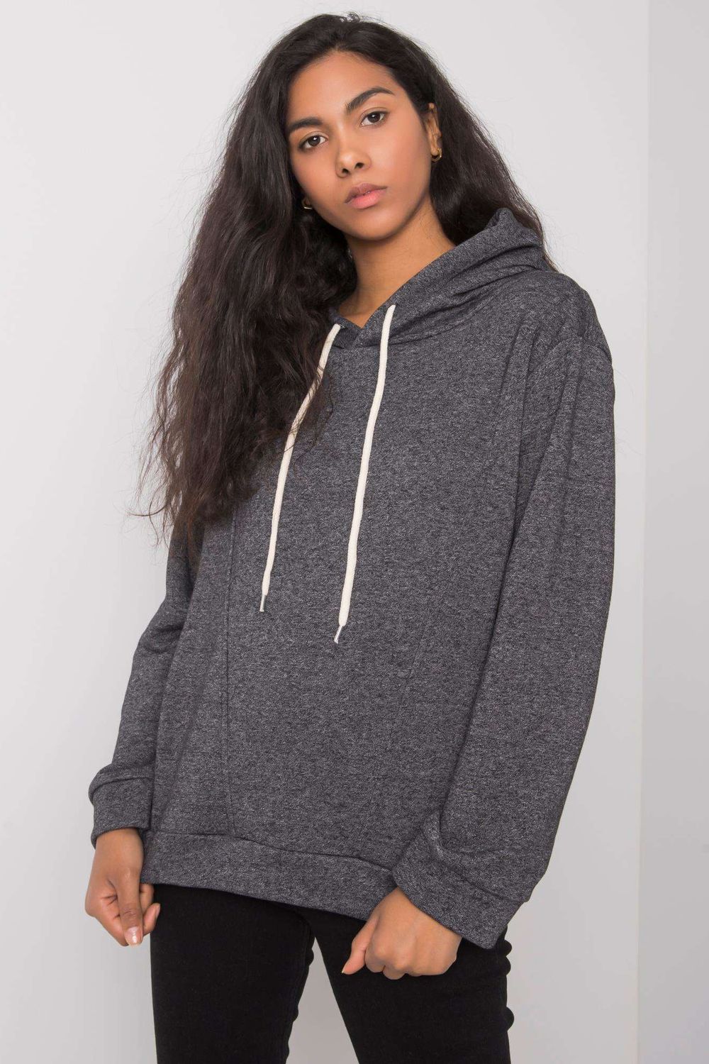Ex Moda Dark Grey Hooded Long Sleeve Sweatshirt