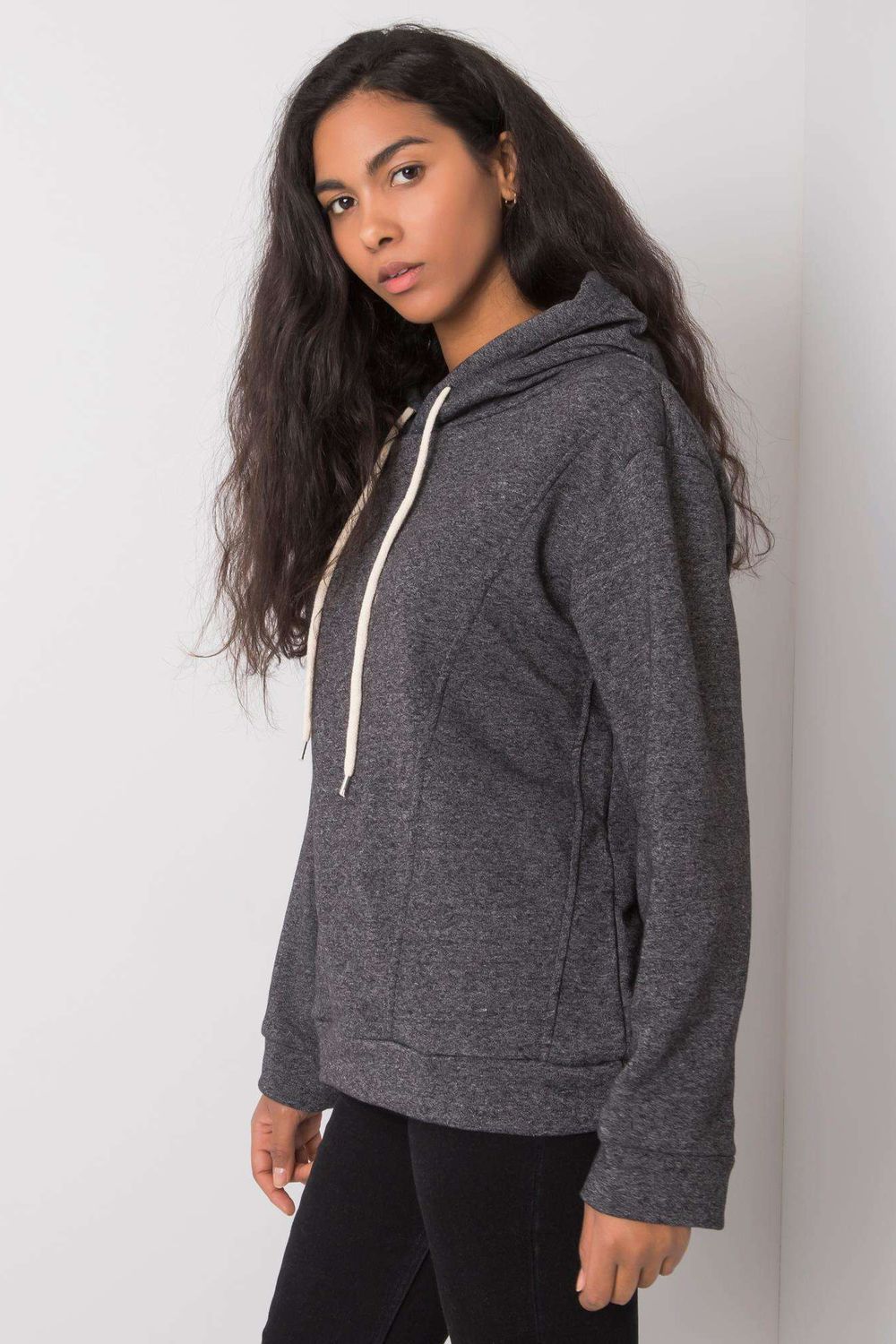 Ex Moda Dark Grey Hooded Long Sleeve Sweatshirt - view 3
