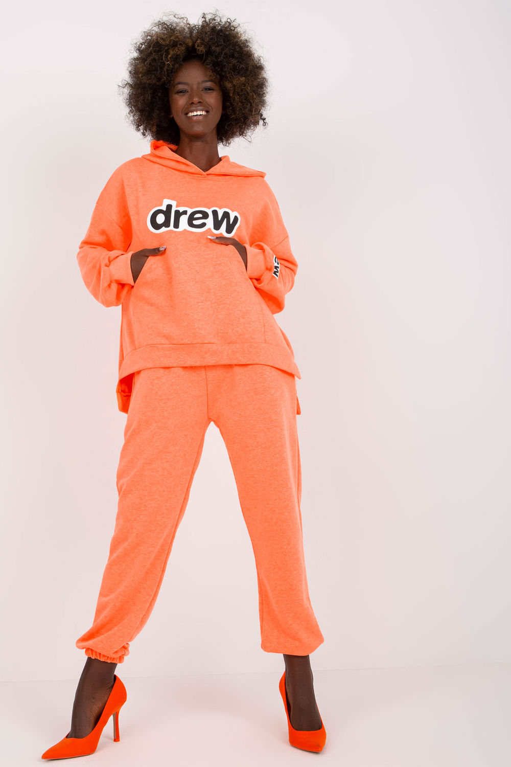 Ex Moda Neon Orange Long Sleeve Co-Ord Set