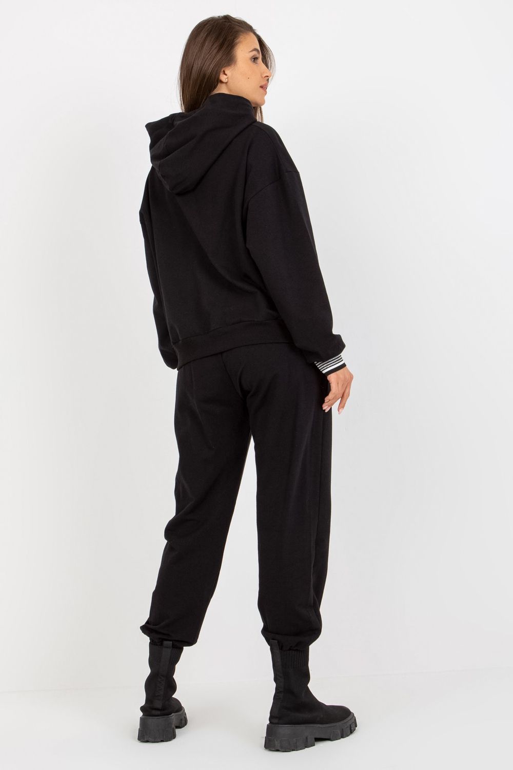 Relevance Black Cotton Long Sleeve Co-Ord Set - view 3