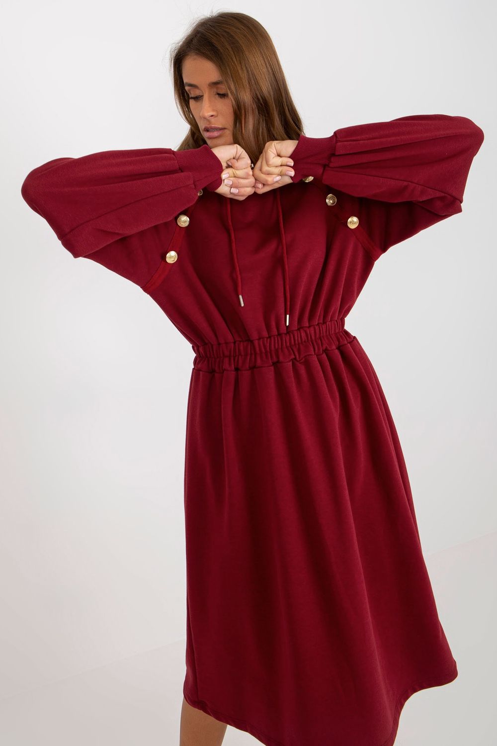 Relevance Burgundy Long Sleeve Dress