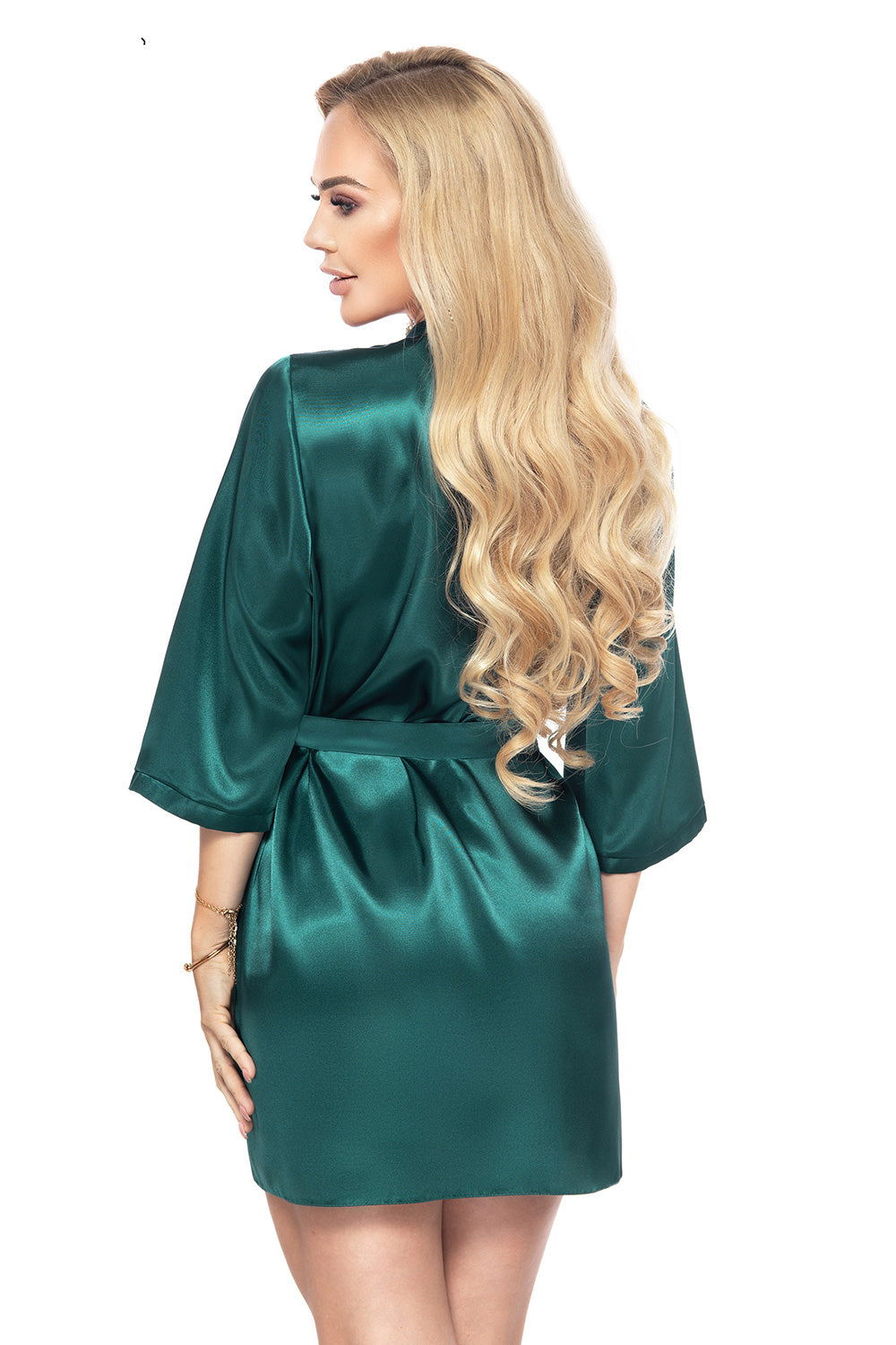 Irall Aria Dark Dark Green Satin Dressing Gown - view 2