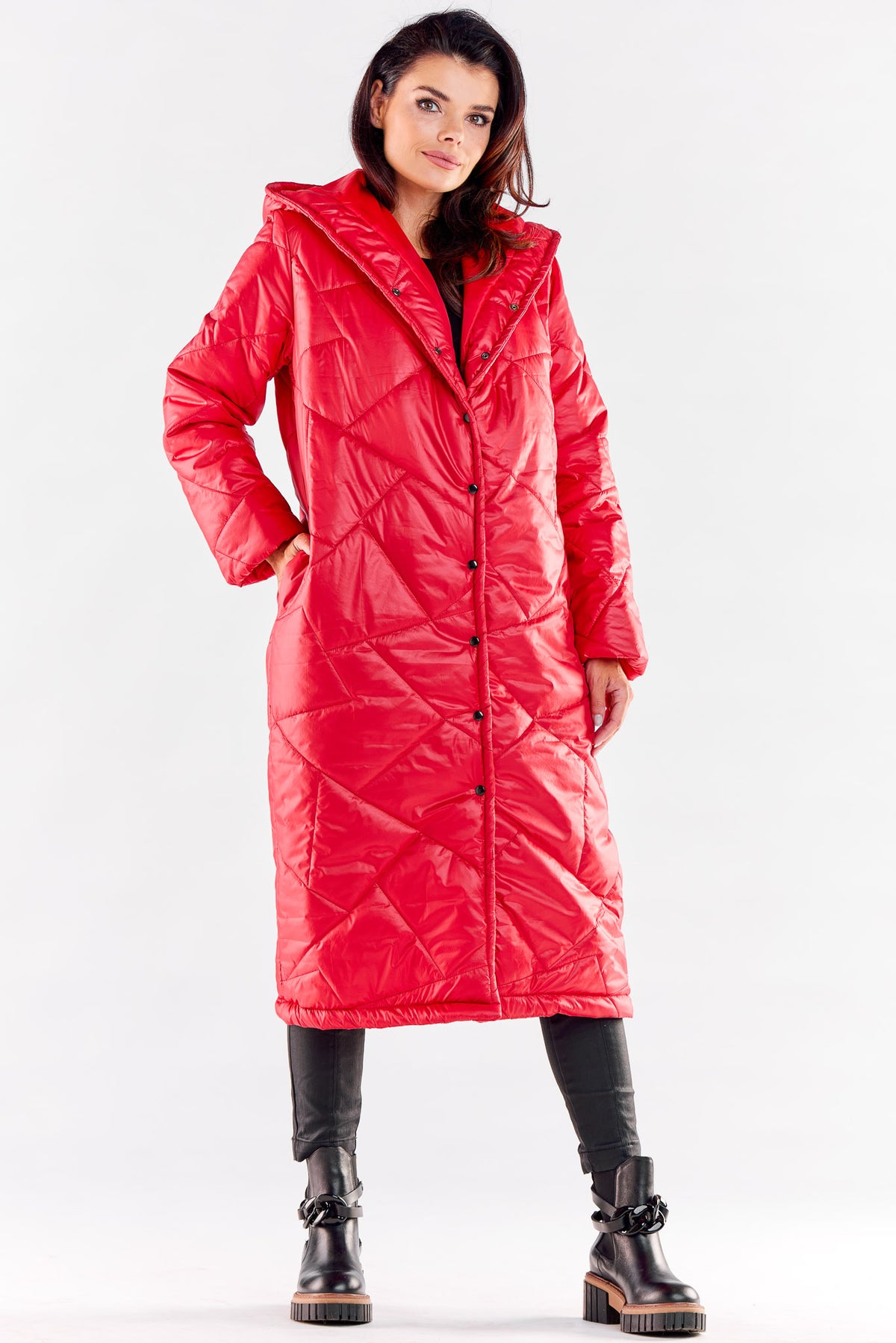 Awama Red Hooded Coat