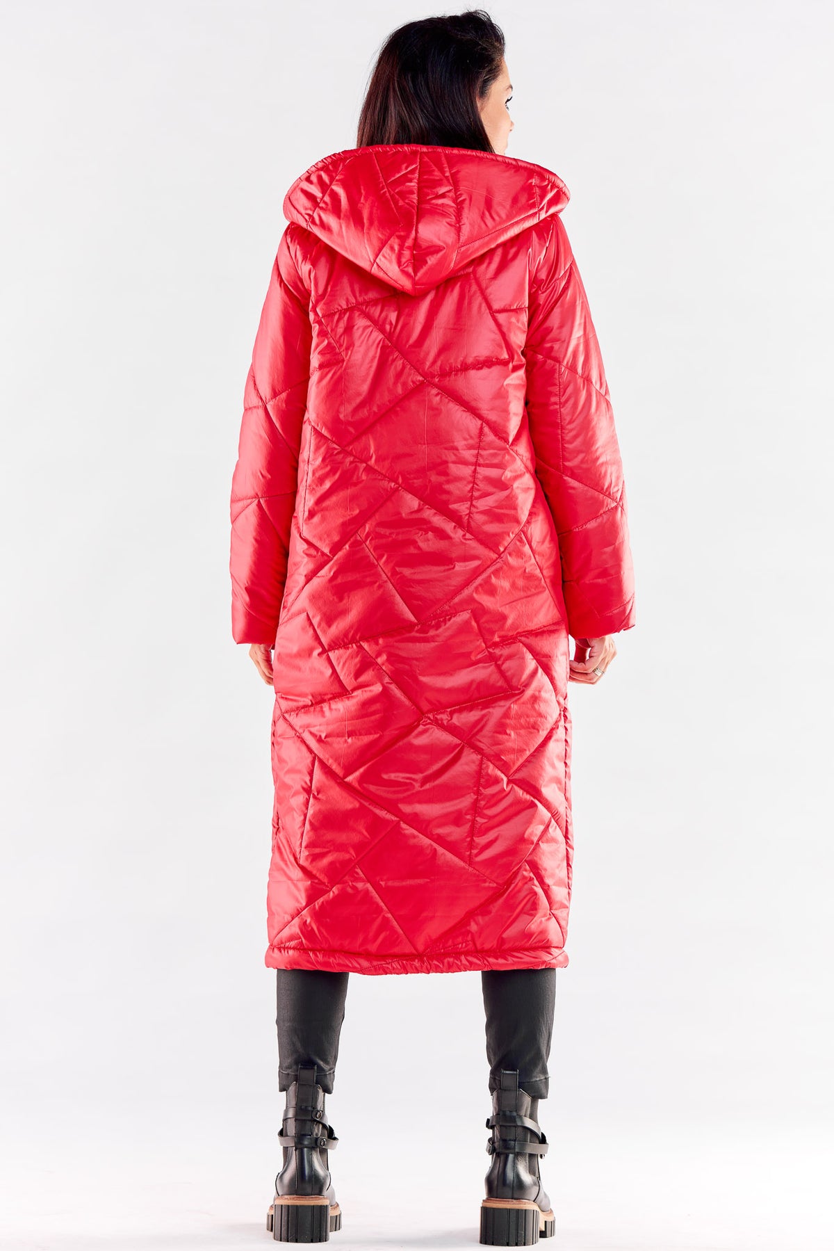 Awama Red Hooded Coat - view 3