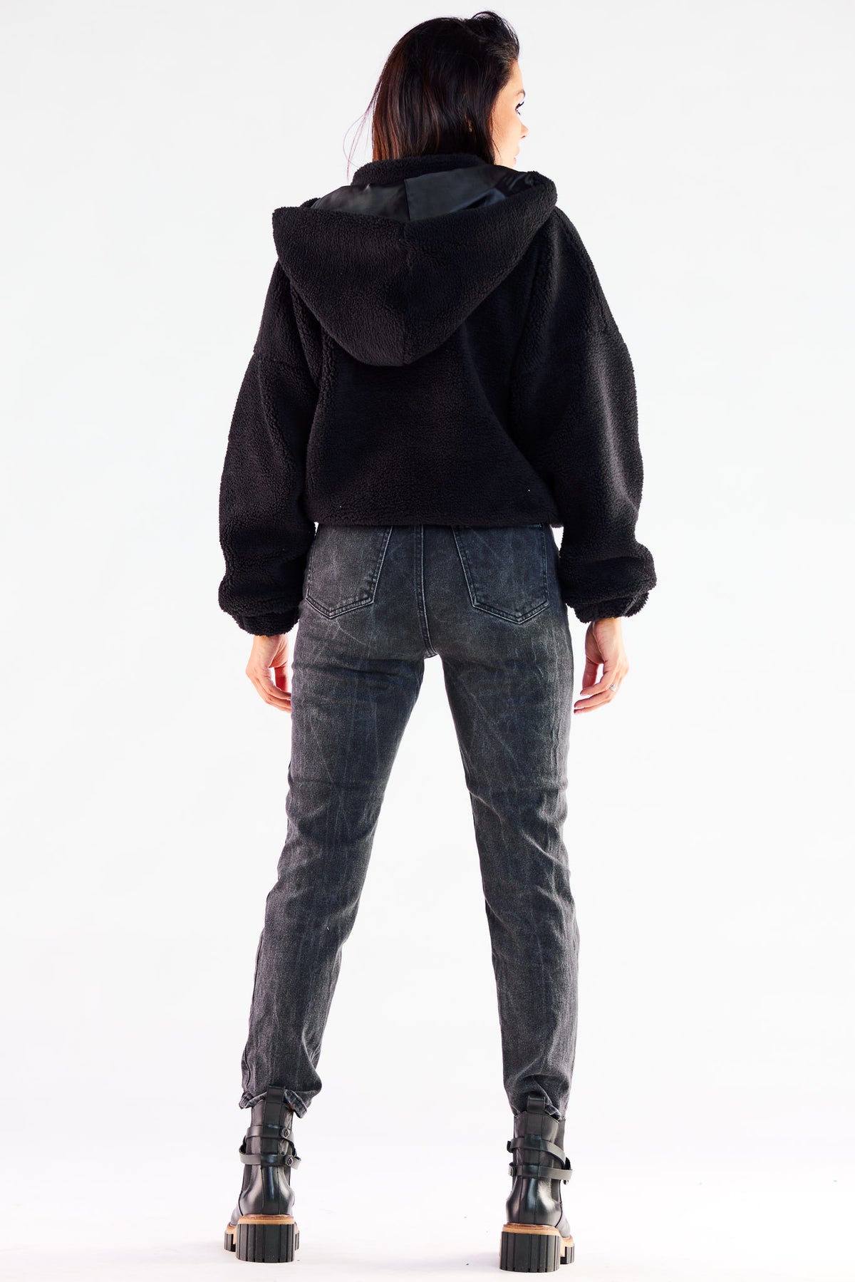 Awama Black Hooded Jacket - view 3