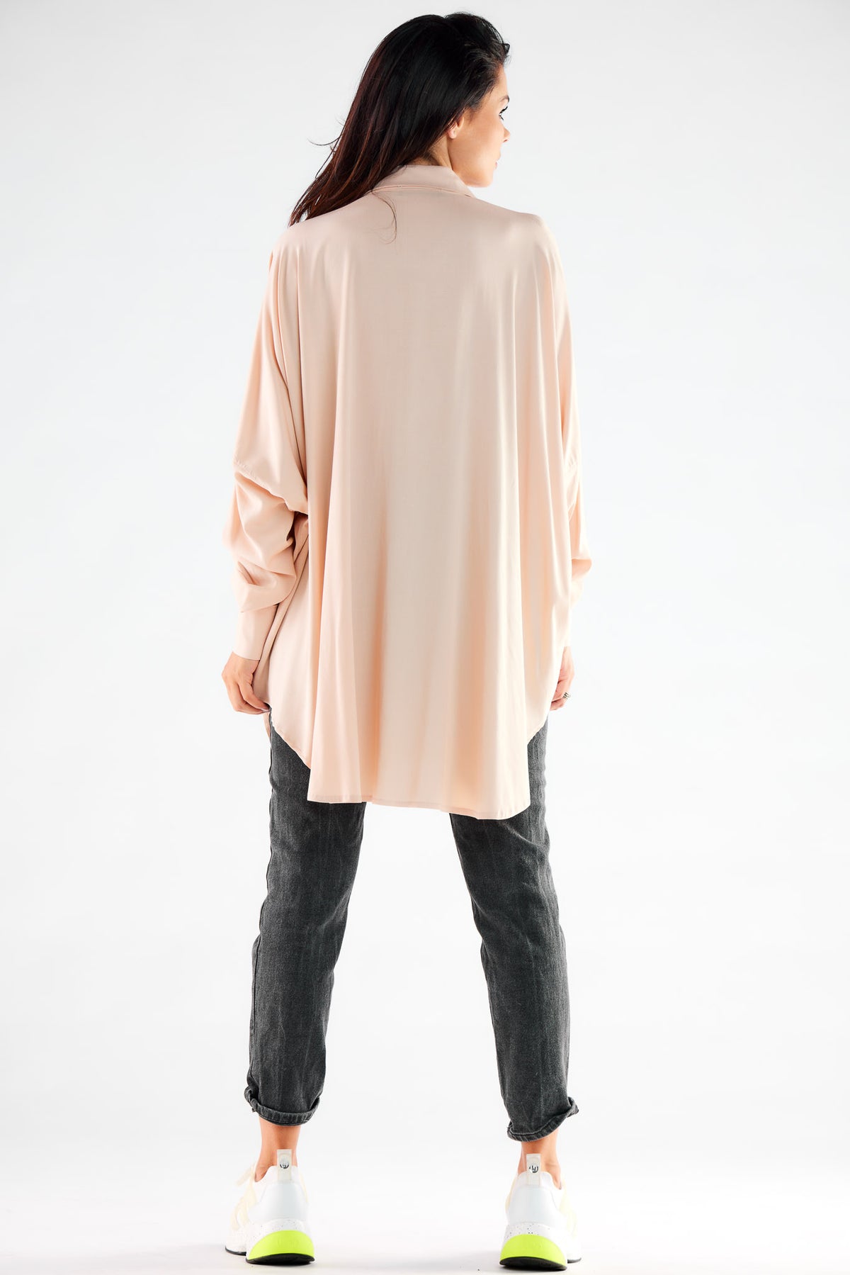 Awama Beige Oversized Long Sleeve Top - view 3