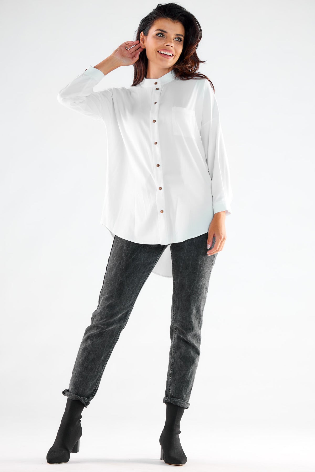 Awama White Long Sleeve Top - view 2