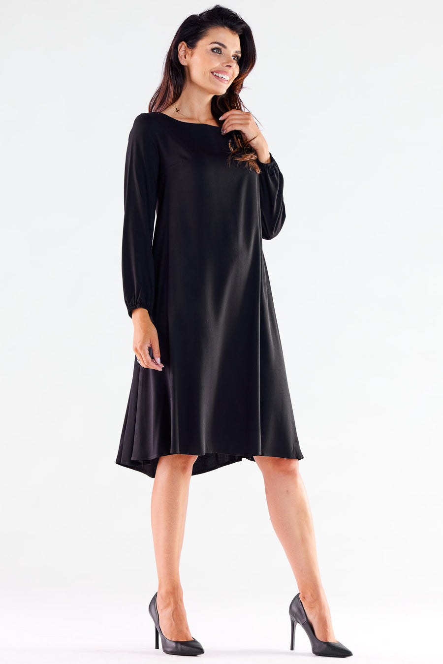 Awama Black Long Sleeve Dress