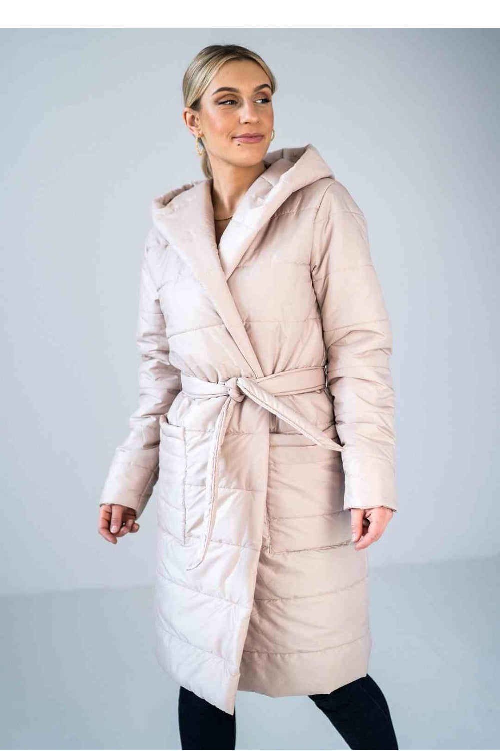 Figl Beige Hooded Coat - view 4