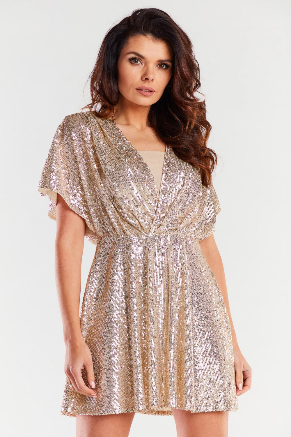 Awama Beige Bodycon Evening Dress