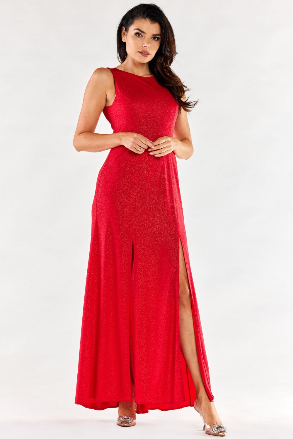 Awama Red Bodycon Maxi Dress