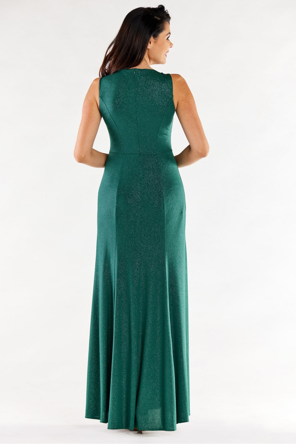 Awama Bottle Green Bodycon Maxi Dress - view 3