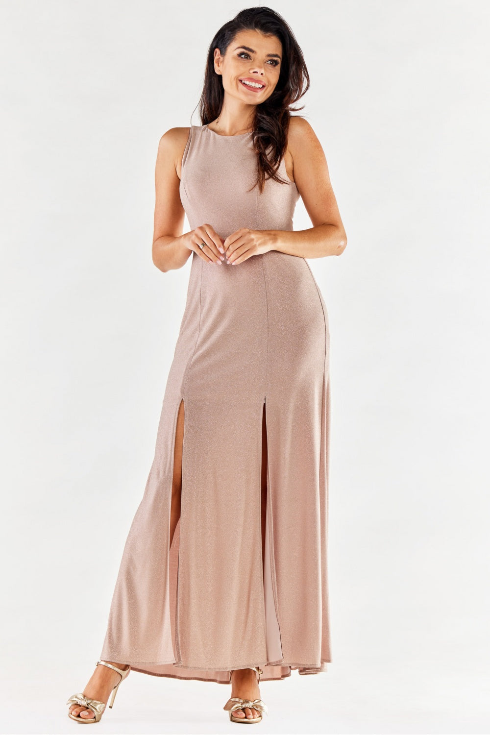 Awama Beige Bodycon Maxi Dress