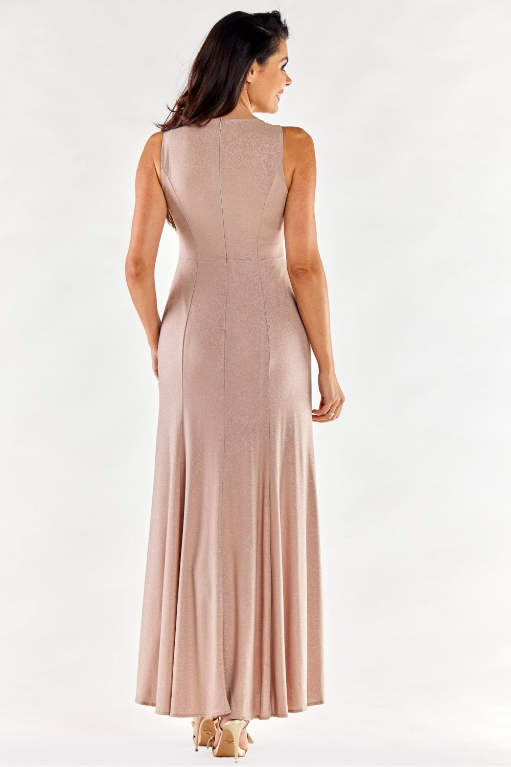 Awama Beige Bodycon Maxi Dress - view 3