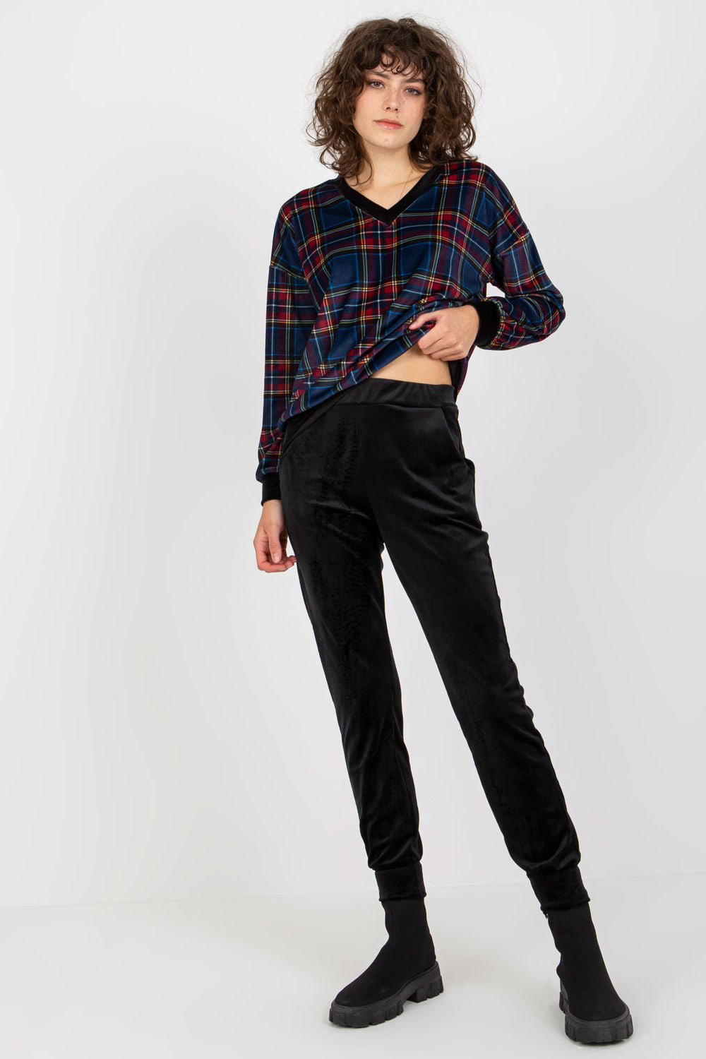 Rue Paris Blue Velvet Co-Ord Set - view 2
