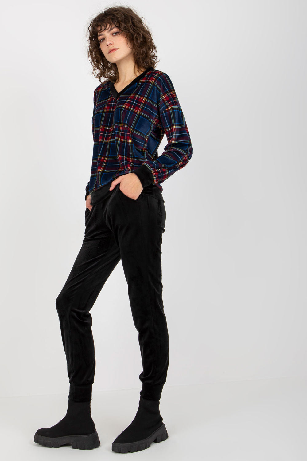 Rue Paris Blue Velvet Co-Ord Set - view 3