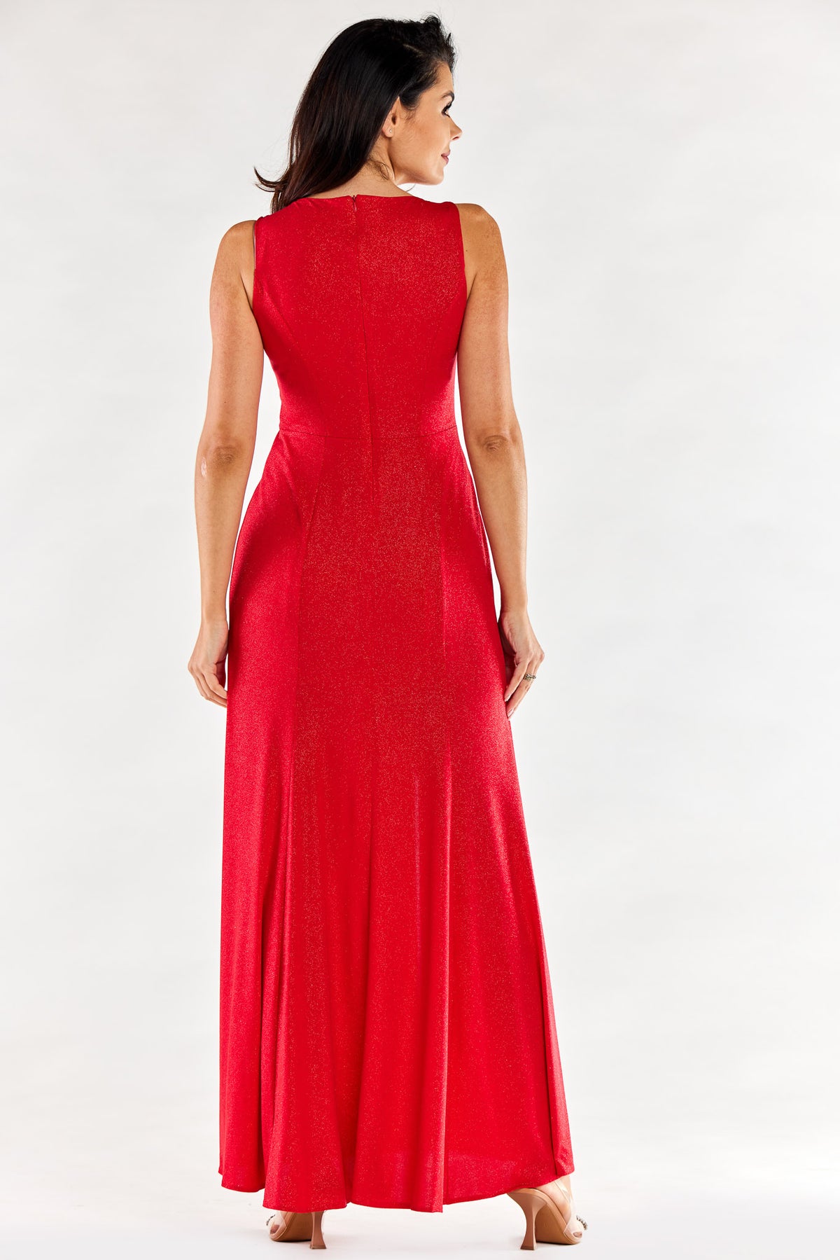 Awama Red Bodycon Maxi Dress - view 3