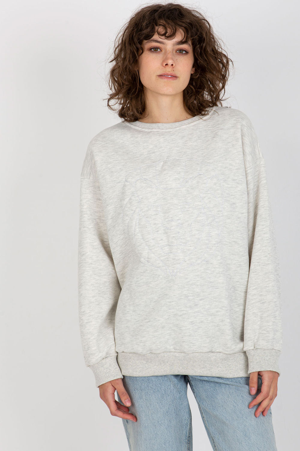 Ex Moda Light Grey Long Sleeve Sweatshirt - view 2