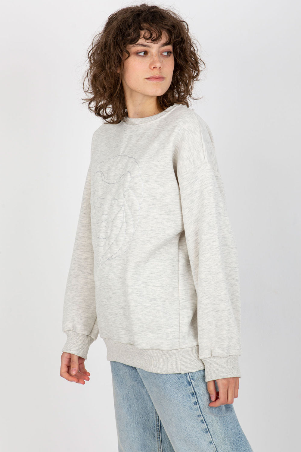 Ex Moda Light Grey Long Sleeve Sweatshirt - view 3