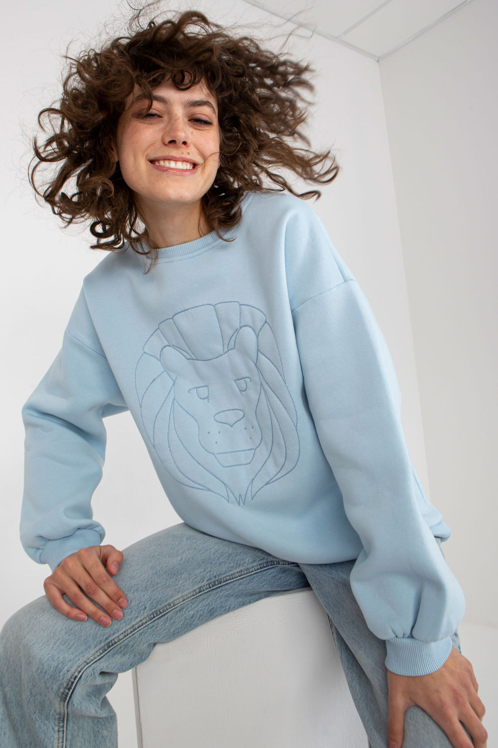 Ex Moda Light Blue Long Sleeve Sweatshirt - view 2