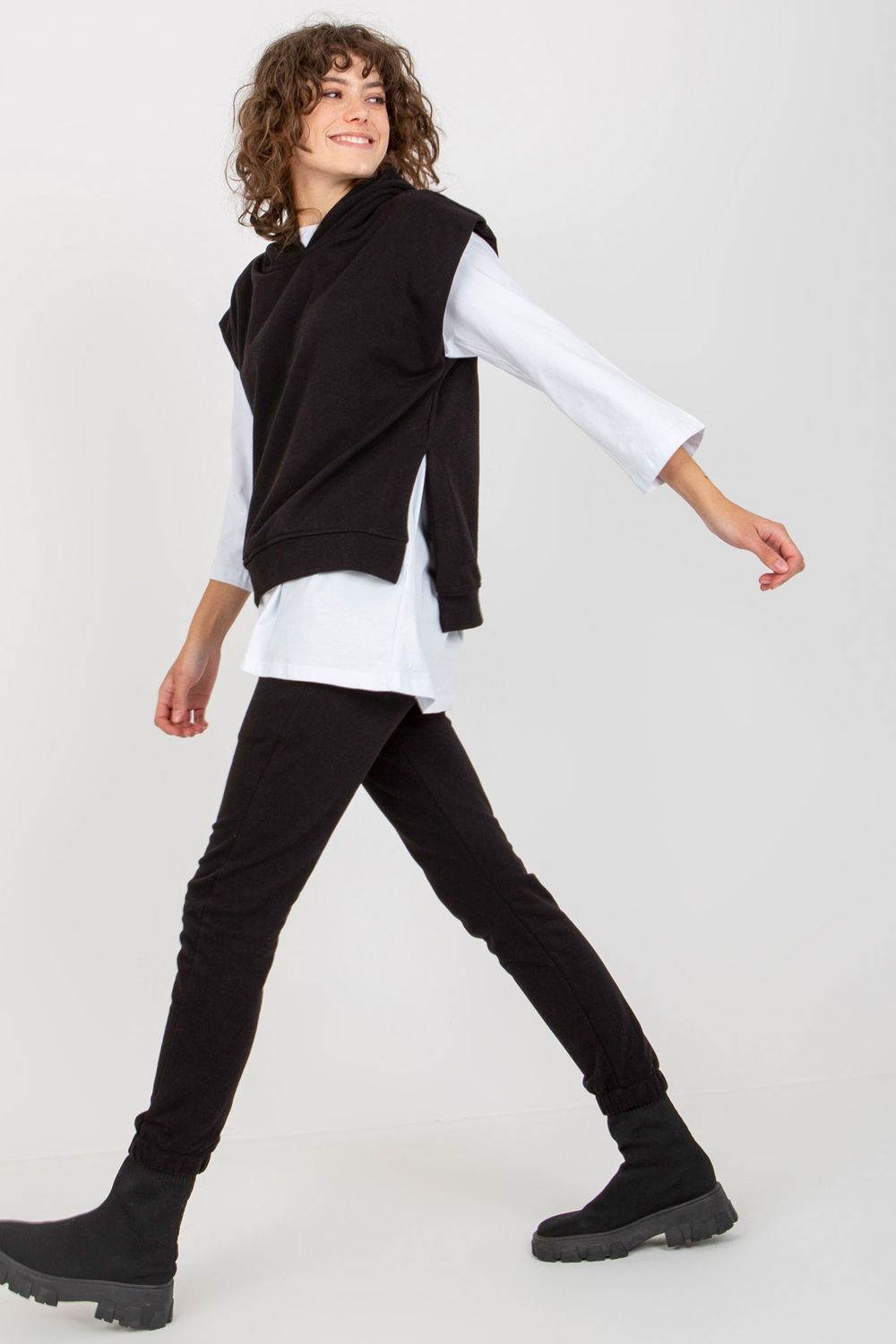 Ex Moda Black Round Neck Short Sleeve Co-Ord Set - view 2