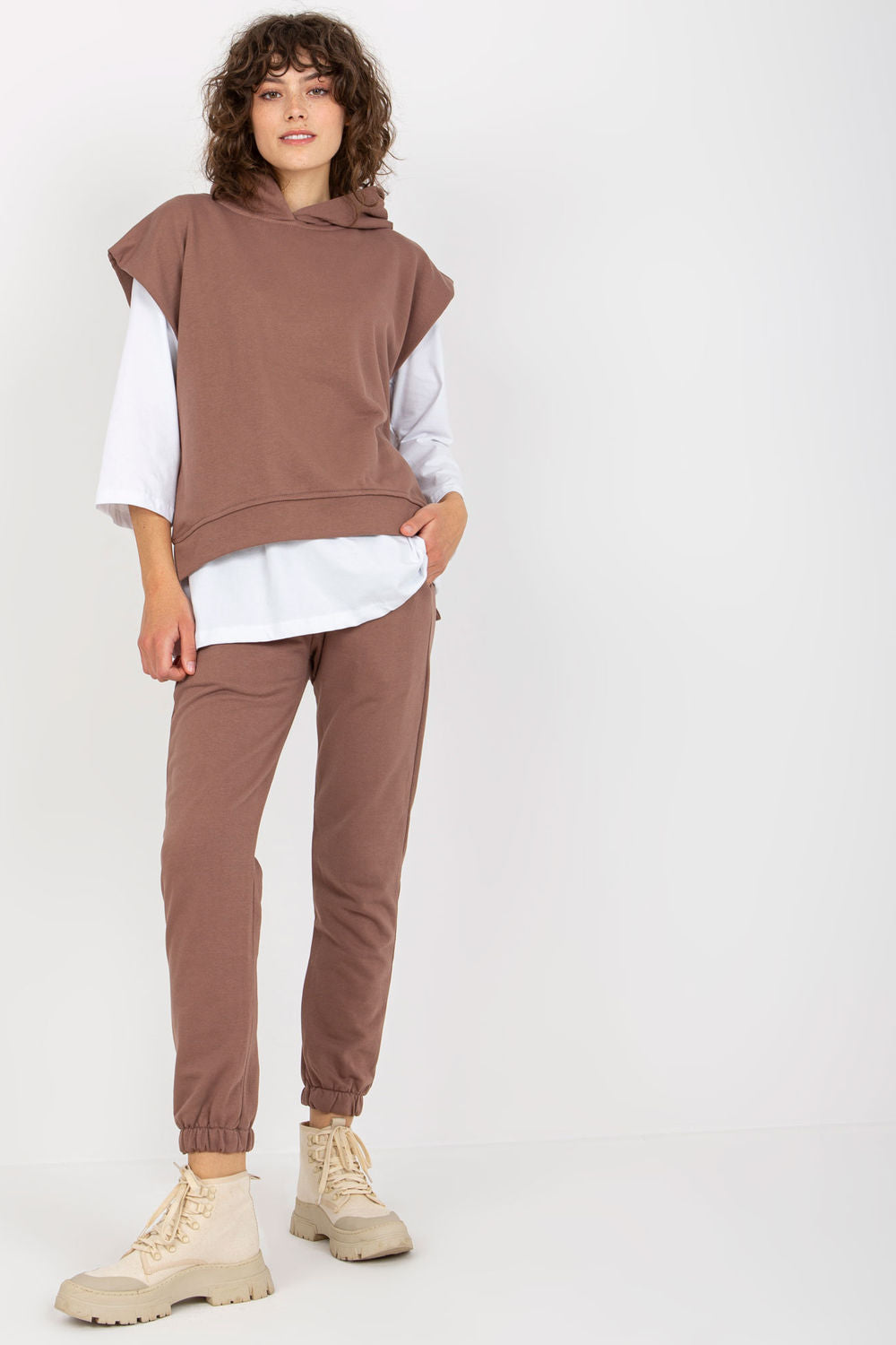 Ex Moda Brown Short Sleeve Co-Ord Set