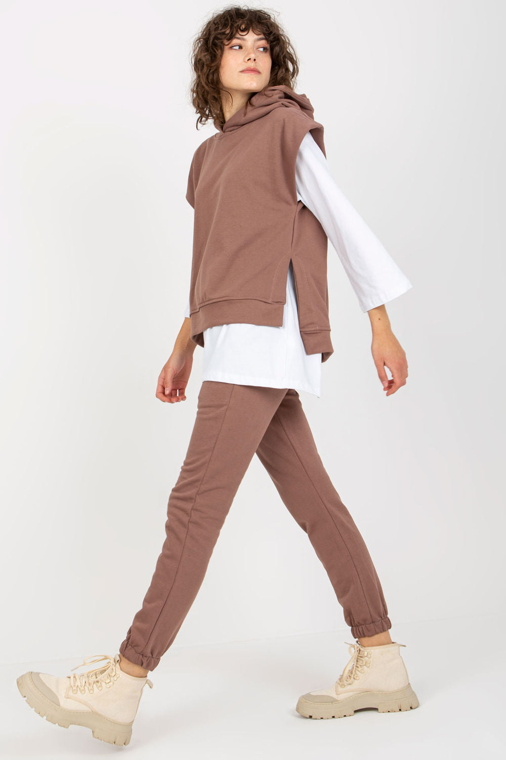 Ex Moda Brown Short Sleeve Co-Ord Set - view 2