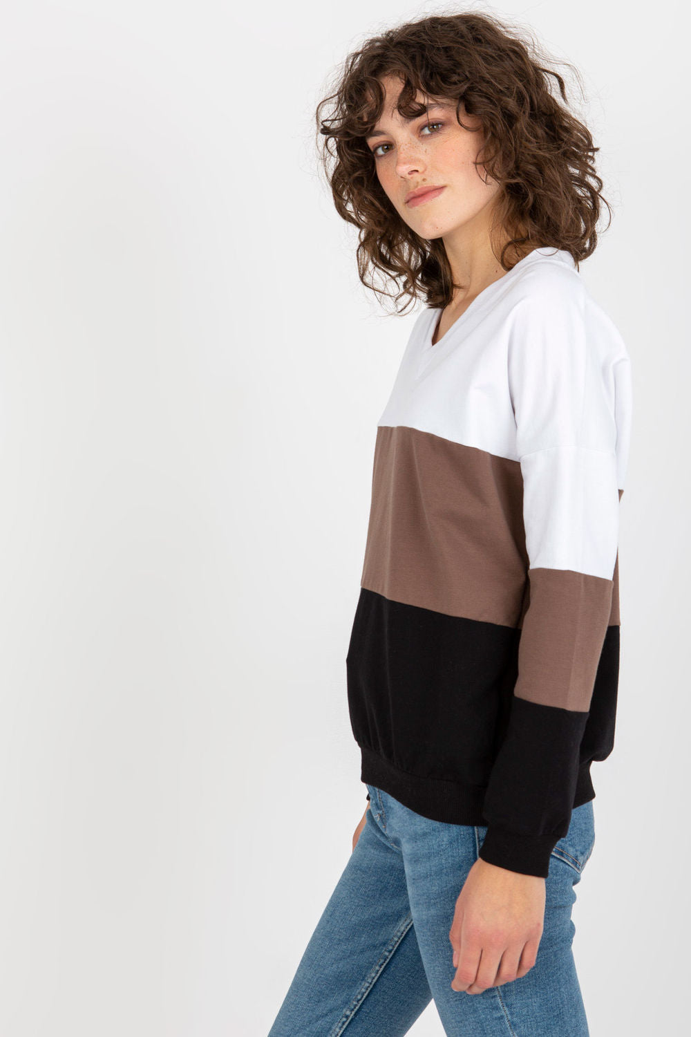 Rue Paris White and Black Long Sleeve Sweatshirt - view 2