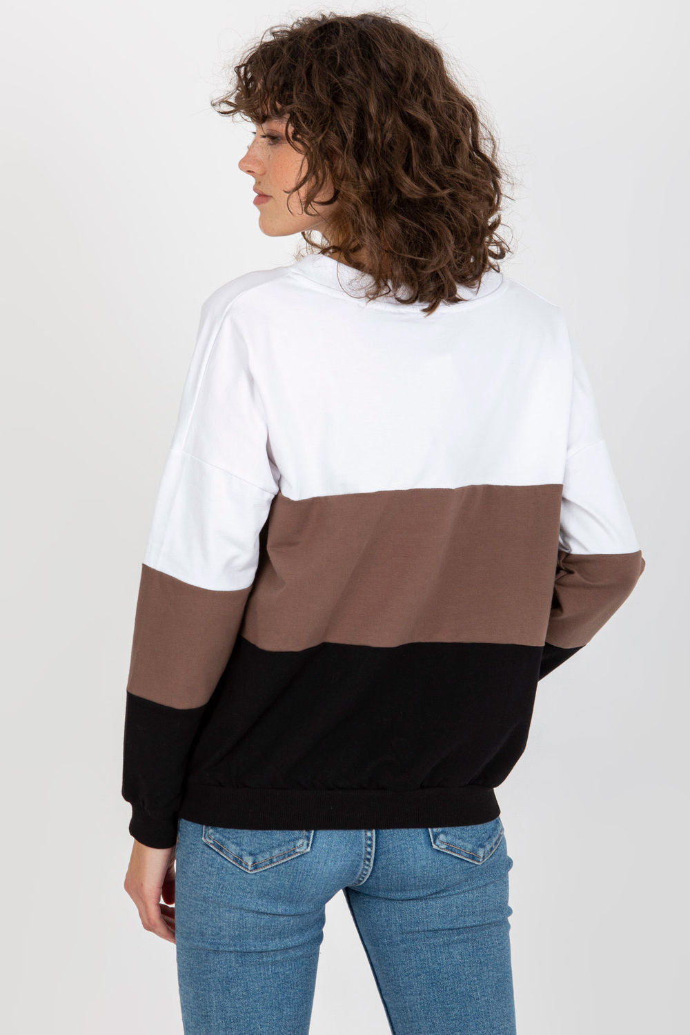 Rue Paris White and Black Long Sleeve Sweatshirt - view 3