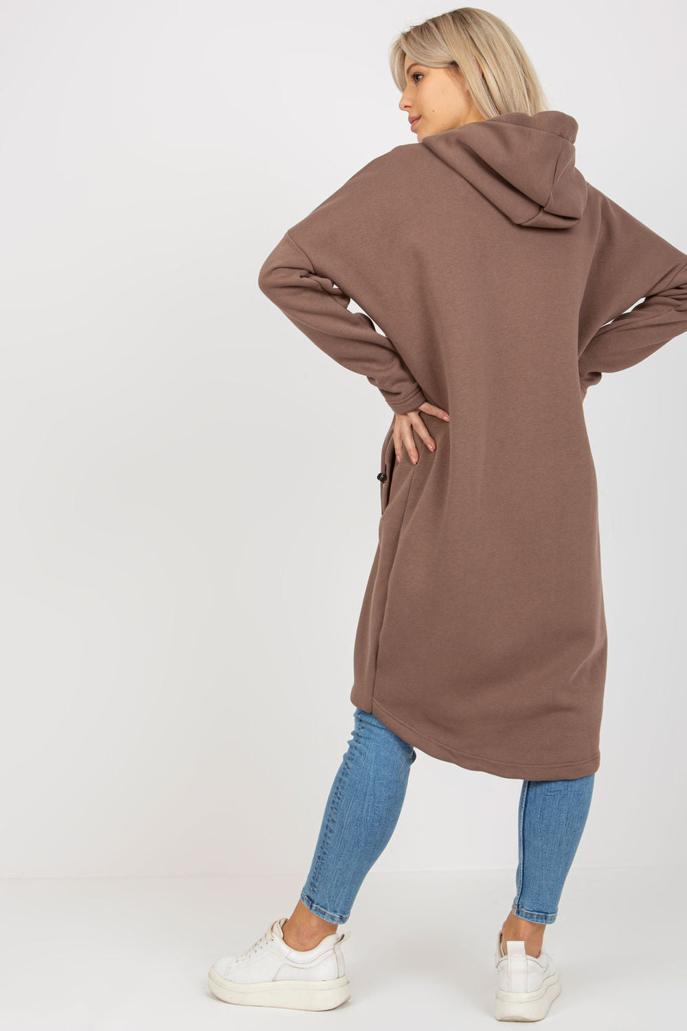 Rue Paris Brown Hooded Long Sleeve Sweatshirt - view 3